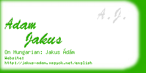 adam jakus business card